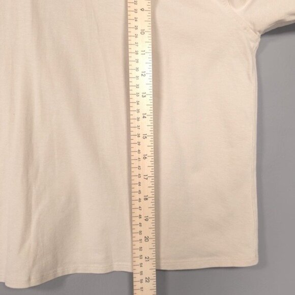 Lululemon Relaxed Fit LINEN Blend Turtleneck Top Size 8 Natural Ivory W3FZES - Picture 8 of 10